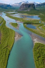 The famous Rapa river delta, Sarek National Park, Laponia UNESCO World Heritage Site, Greater Laponia rewilding area, Lapland, Norrbotten, Sweden